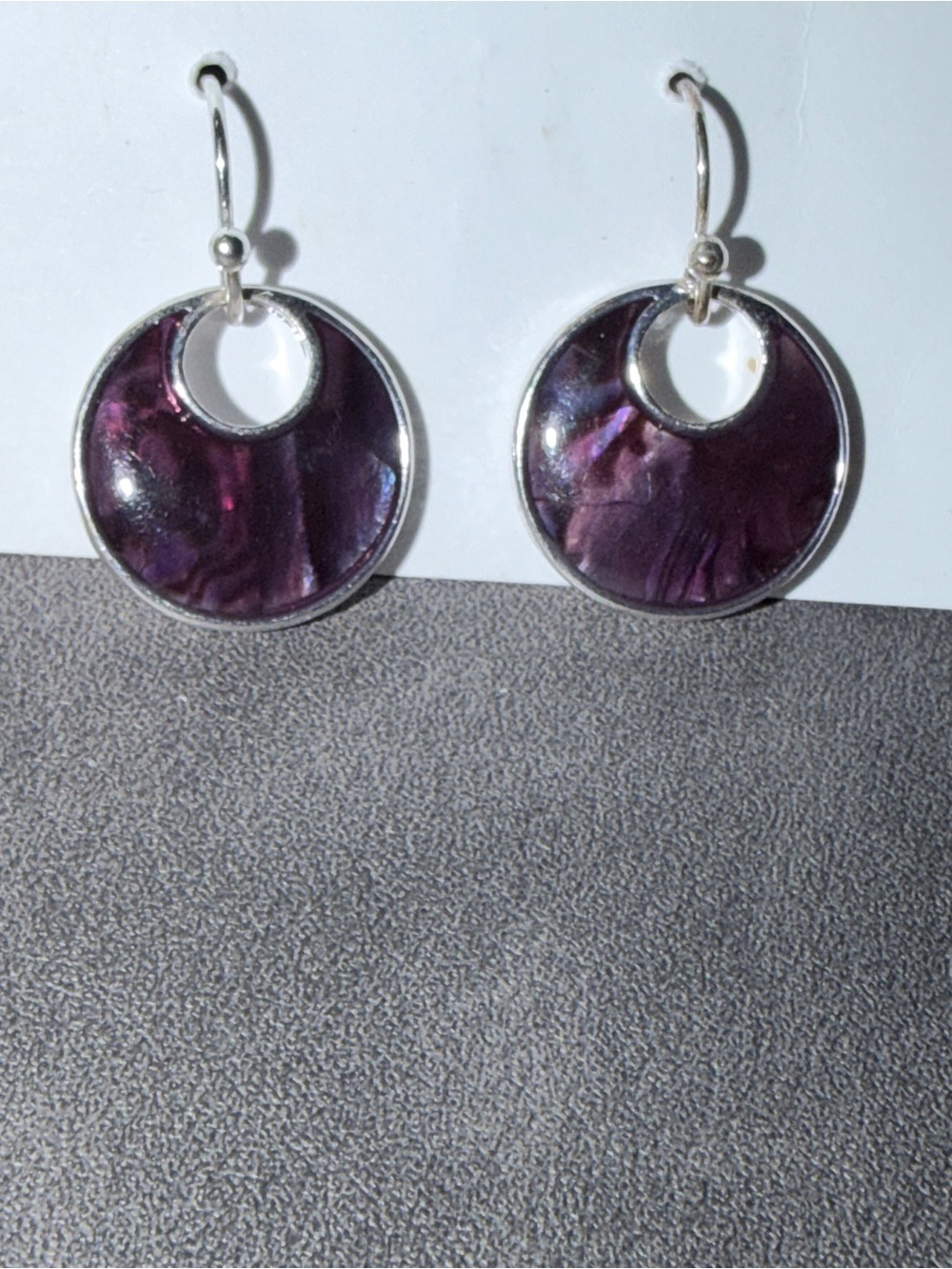 Kenneth Cole Deep Purple Shell Round Drop Earrings